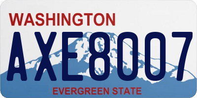 WA license plate AXE8007