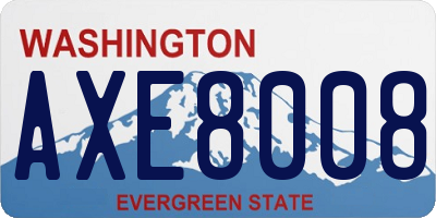 WA license plate AXE8008