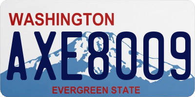 WA license plate AXE8009