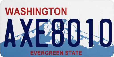 WA license plate AXE8010