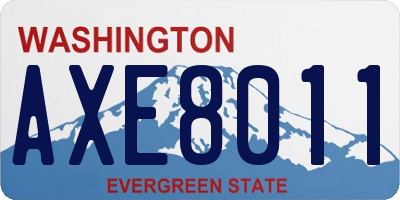 WA license plate AXE8011