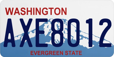 WA license plate AXE8012