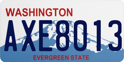 WA license plate AXE8013