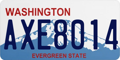 WA license plate AXE8014