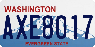 WA license plate AXE8017