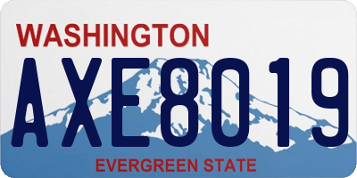 WA license plate AXE8019