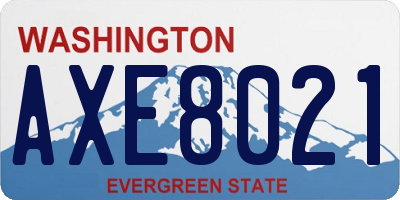 WA license plate AXE8021