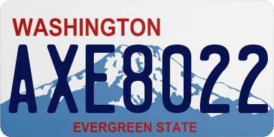 WA license plate AXE8022