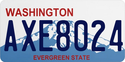 WA license plate AXE8024