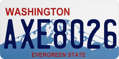 WA license plate AXE8026