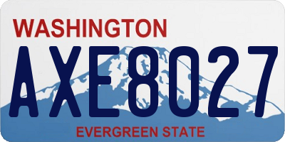 WA license plate AXE8027