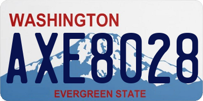 WA license plate AXE8028