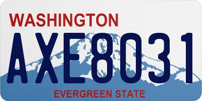 WA license plate AXE8031
