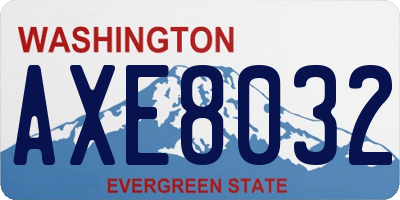 WA license plate AXE8032
