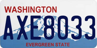 WA license plate AXE8033
