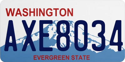 WA license plate AXE8034
