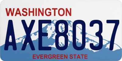 WA license plate AXE8037