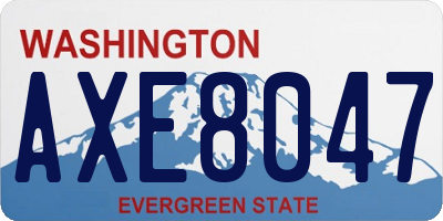 WA license plate AXE8047