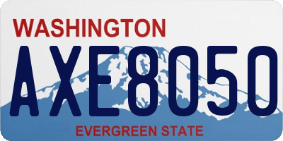 WA license plate AXE8050