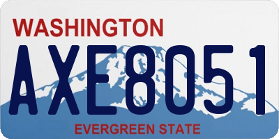 WA license plate AXE8051