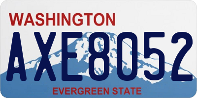WA license plate AXE8052
