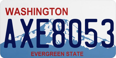 WA license plate AXE8053