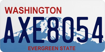 WA license plate AXE8054