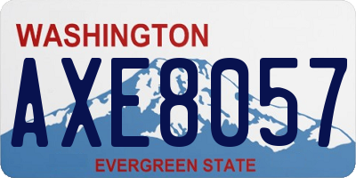 WA license plate AXE8057