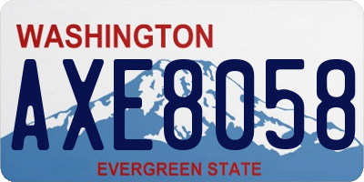 WA license plate AXE8058