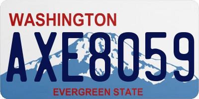 WA license plate AXE8059