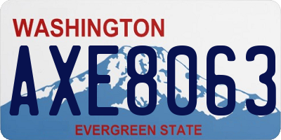 WA license plate AXE8063