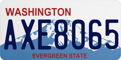 WA license plate AXE8065