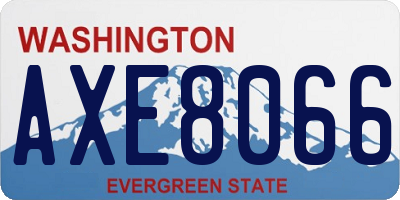 WA license plate AXE8066