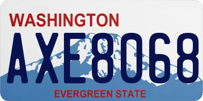 WA license plate AXE8068