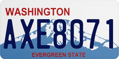 WA license plate AXE8071