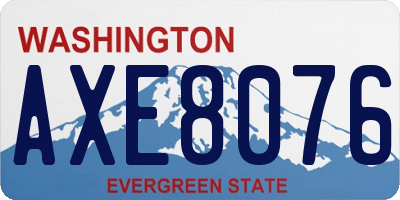 WA license plate AXE8076