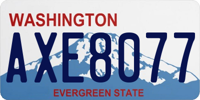 WA license plate AXE8077