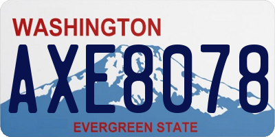 WA license plate AXE8078