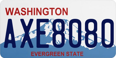 WA license plate AXE8080