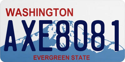 WA license plate AXE8081