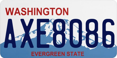 WA license plate AXE8086