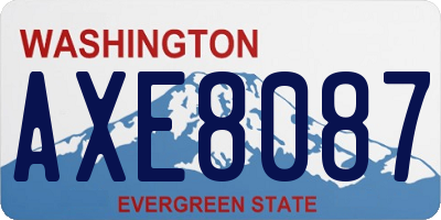WA license plate AXE8087
