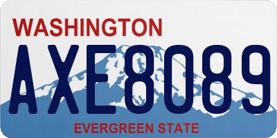 WA license plate AXE8089