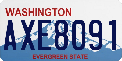 WA license plate AXE8091