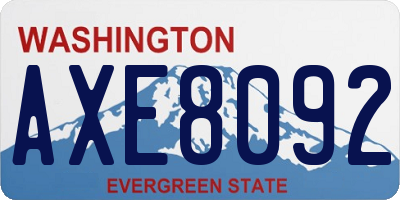 WA license plate AXE8092