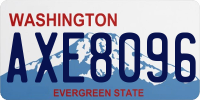 WA license plate AXE8096