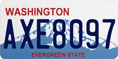 WA license plate AXE8097