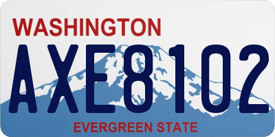 WA license plate AXE8102