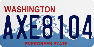 WA license plate AXE8104