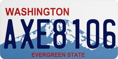WA license plate AXE8106
